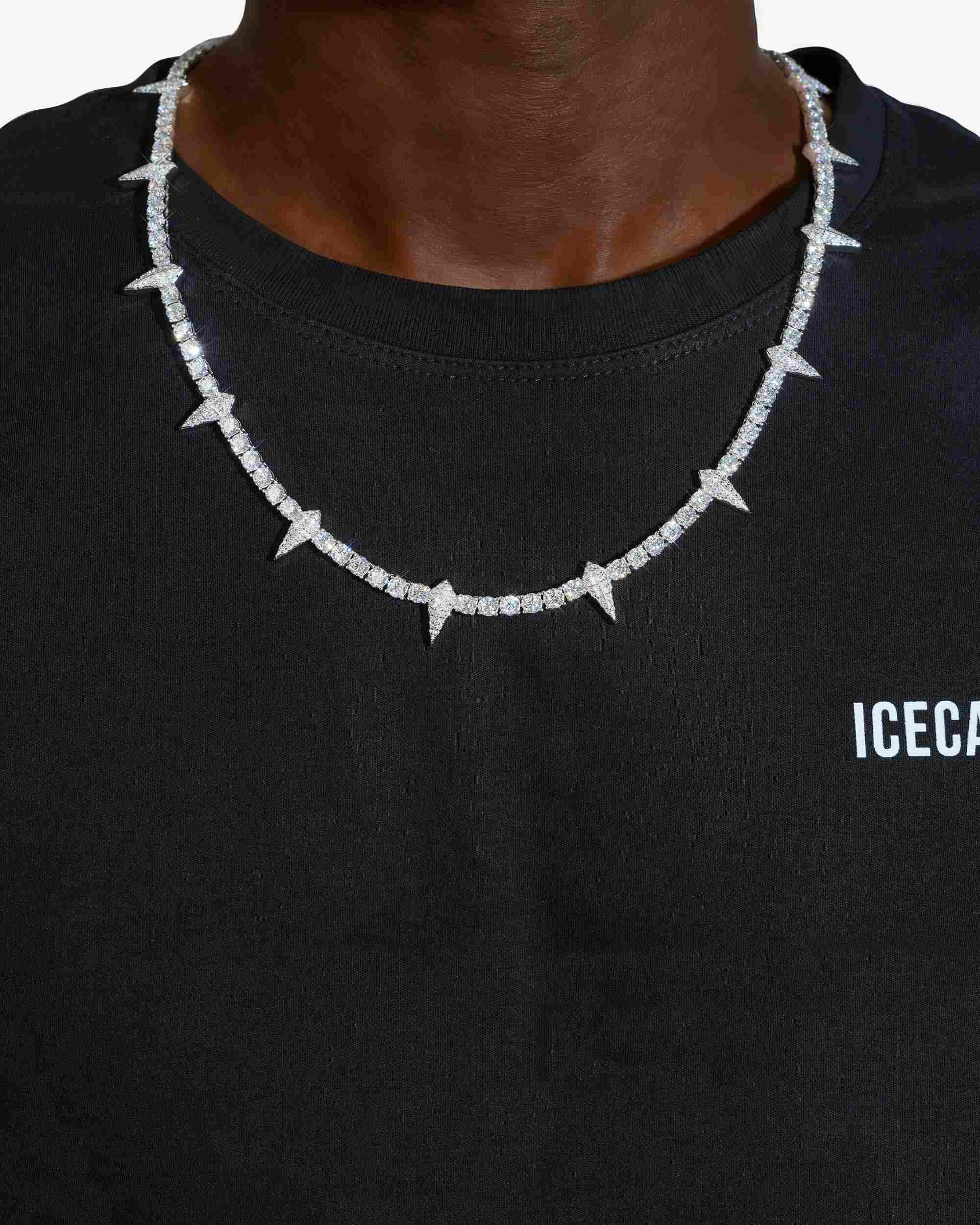 4MM Moissanite Spiked Tennis Chain 14K Gold - IceCartel™