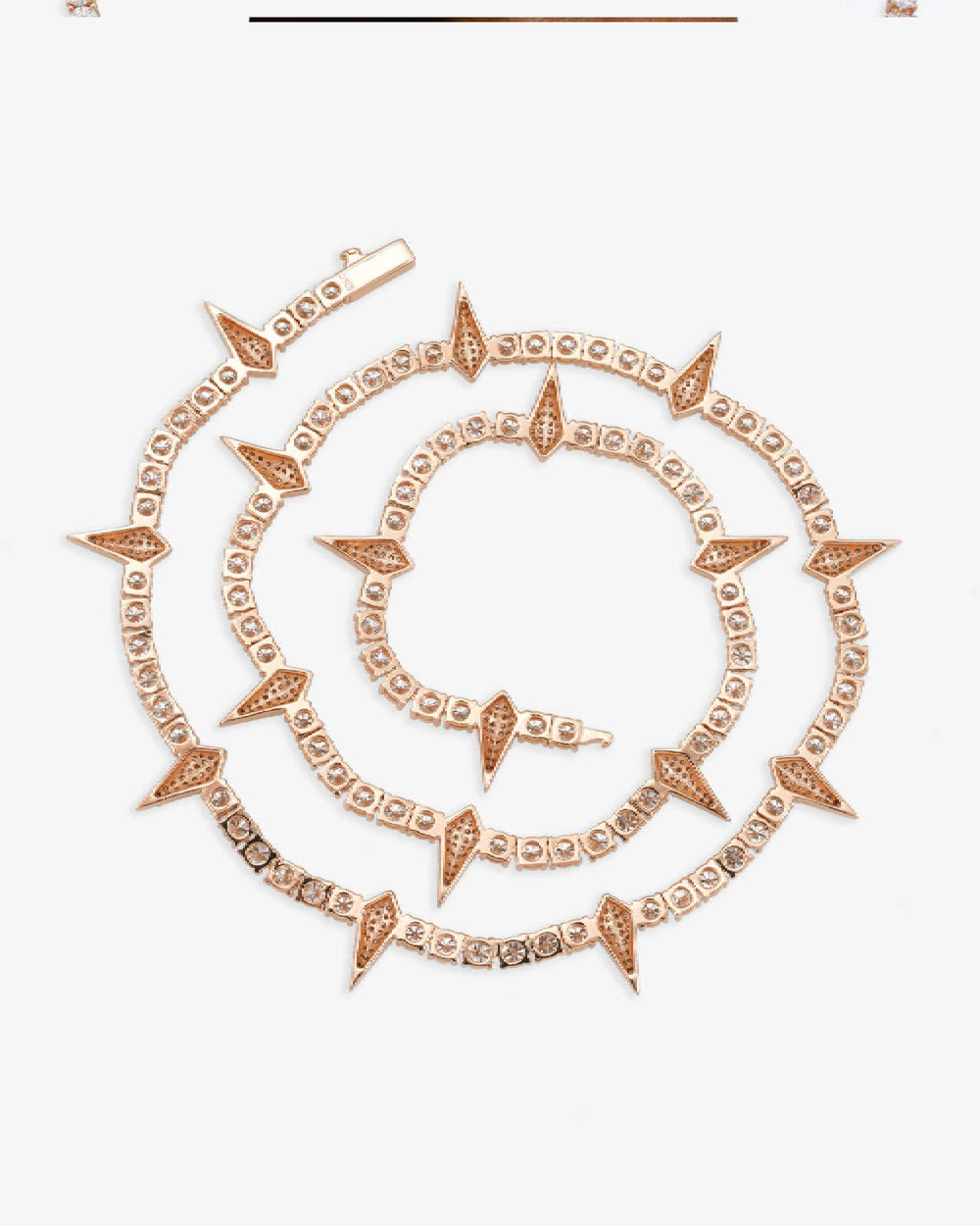 4MM Moissanite Spiked Tennis Chain 14K Gold
