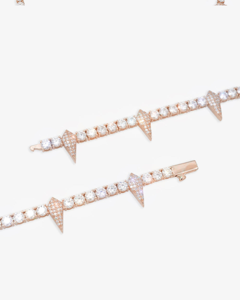 4MM Moissanite Spiked Tennis Chain 14K Gold