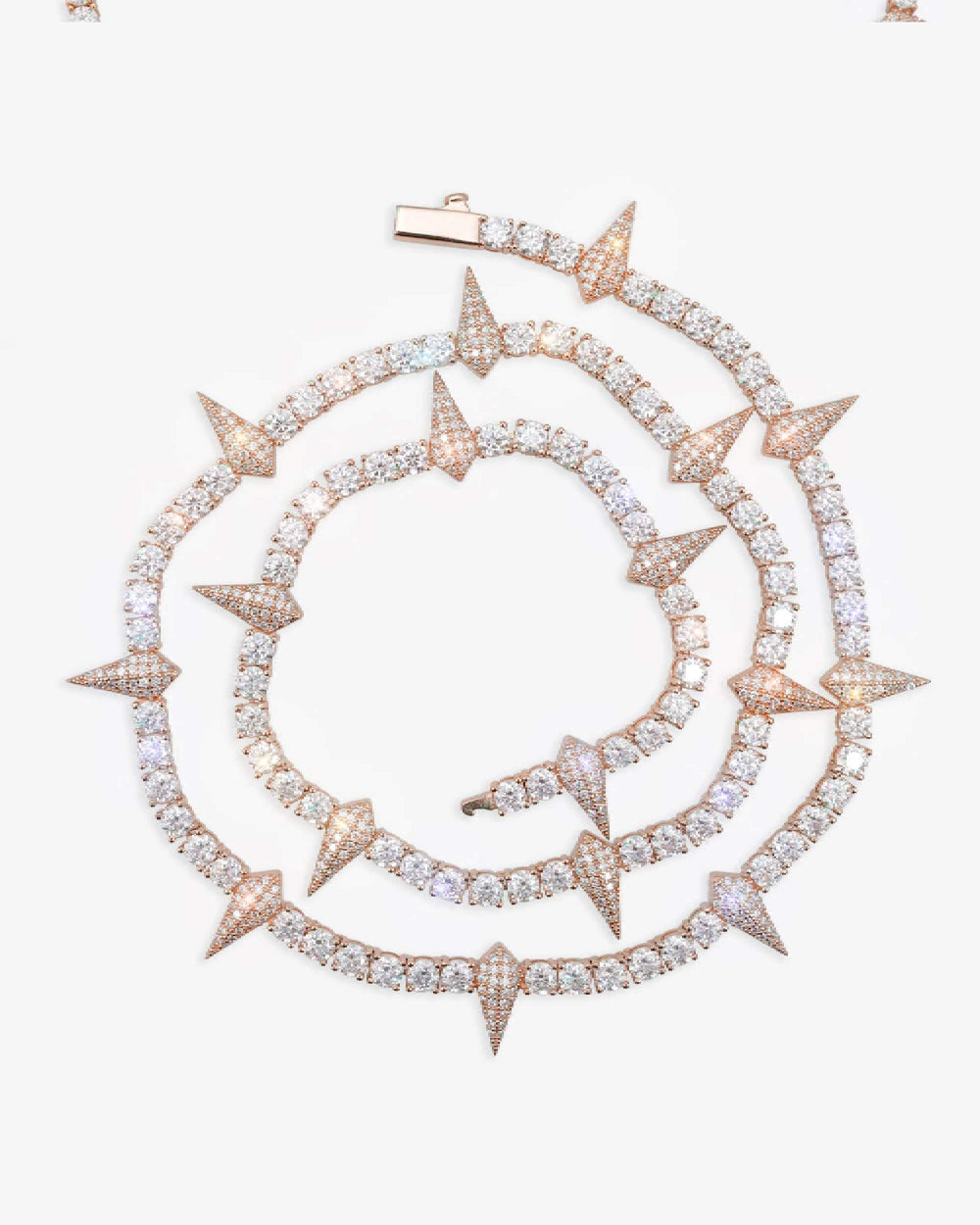 4MM Moissanite Spiked Tennis Chain 14K Gold