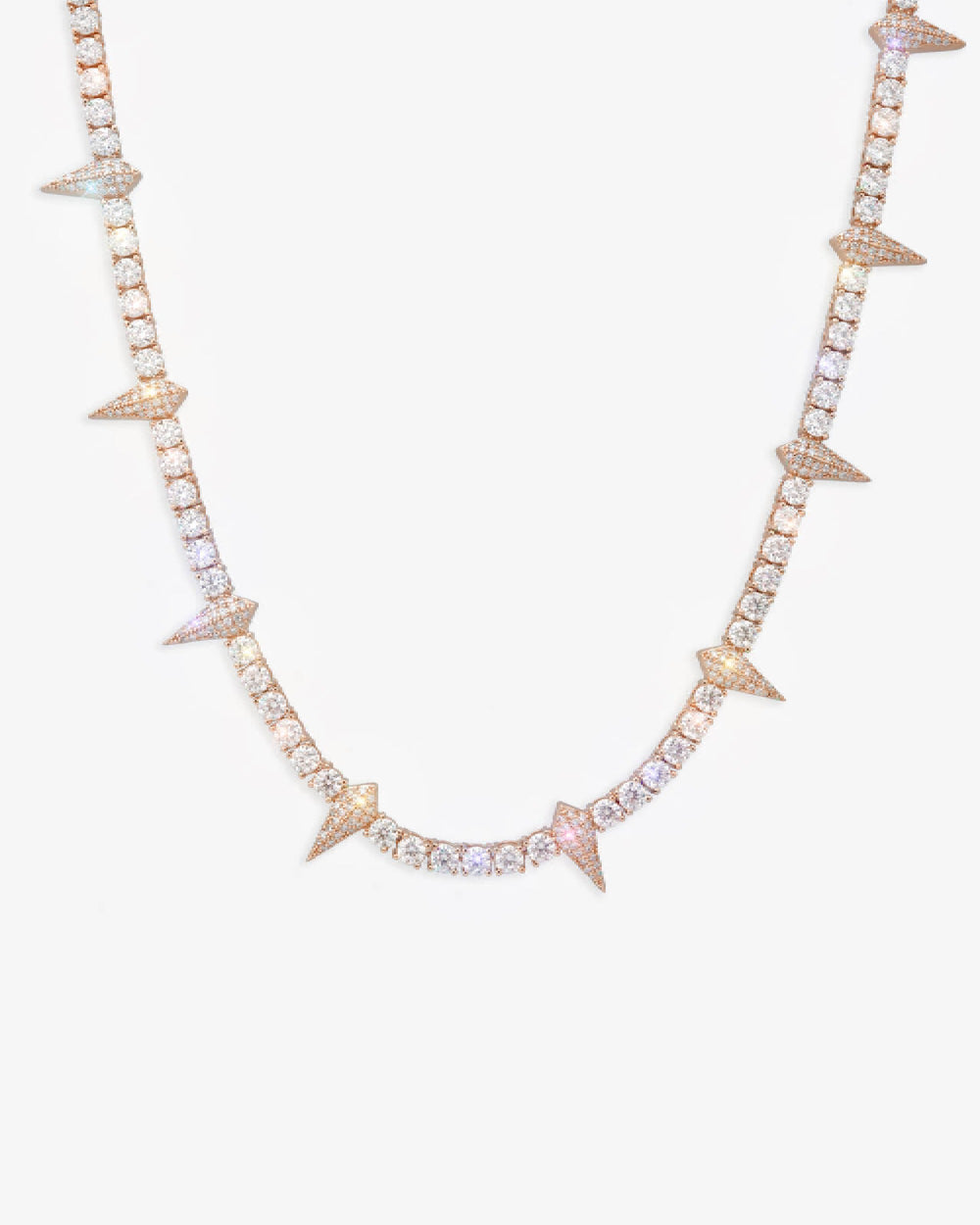 4MM Moissanite Spiked Tennis Chain 14K Gold