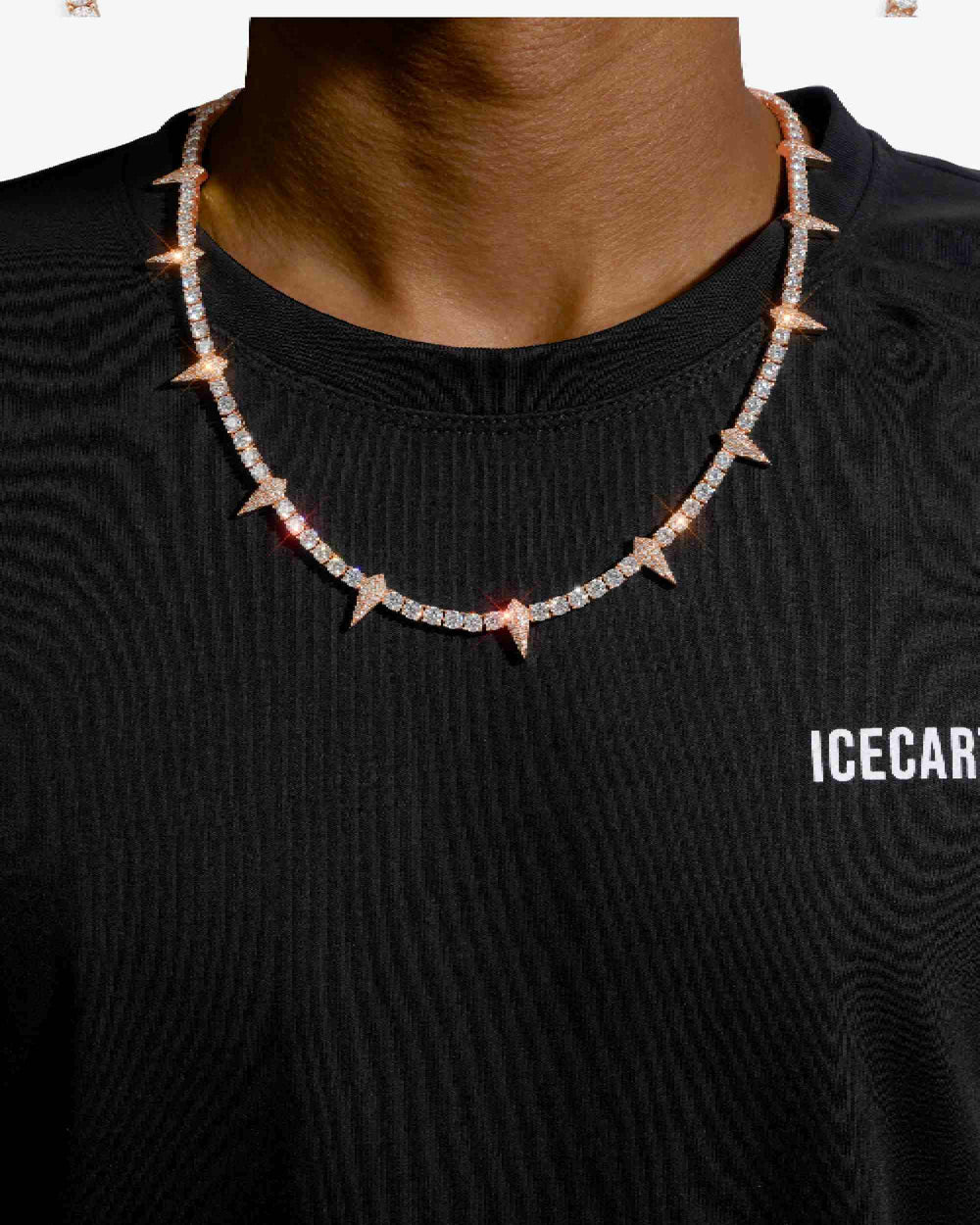 4MM Moissanite Spiked Tennis Chain 14K Gold