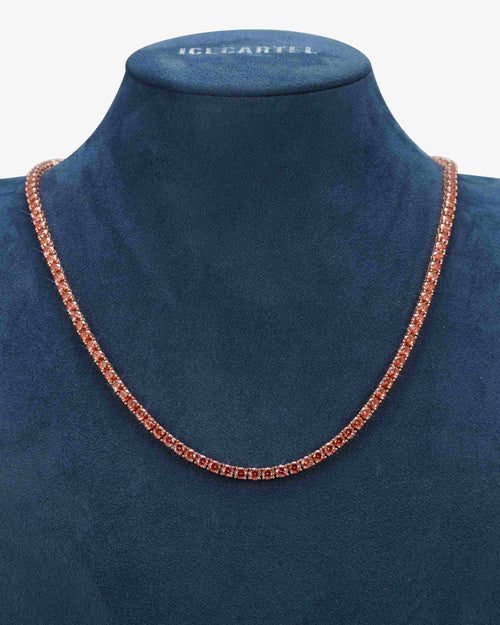 4mm red moissanite tennis chain 14k gold icecartel px display