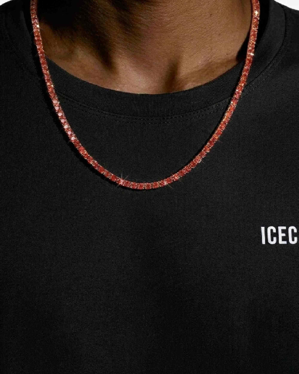 4mm red moissanite tennis chain 14k gold icecartel px model new