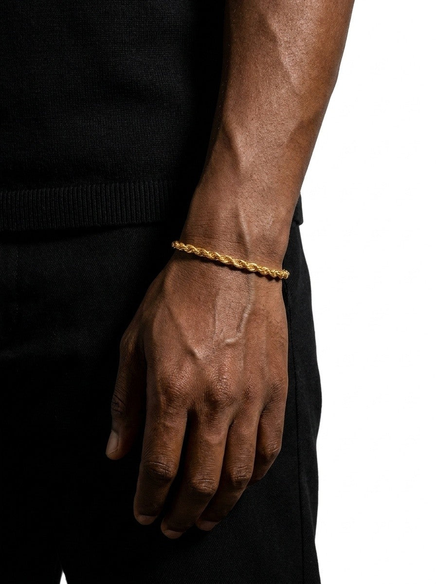 4mm rope bracelet 14k gold icecartel model new