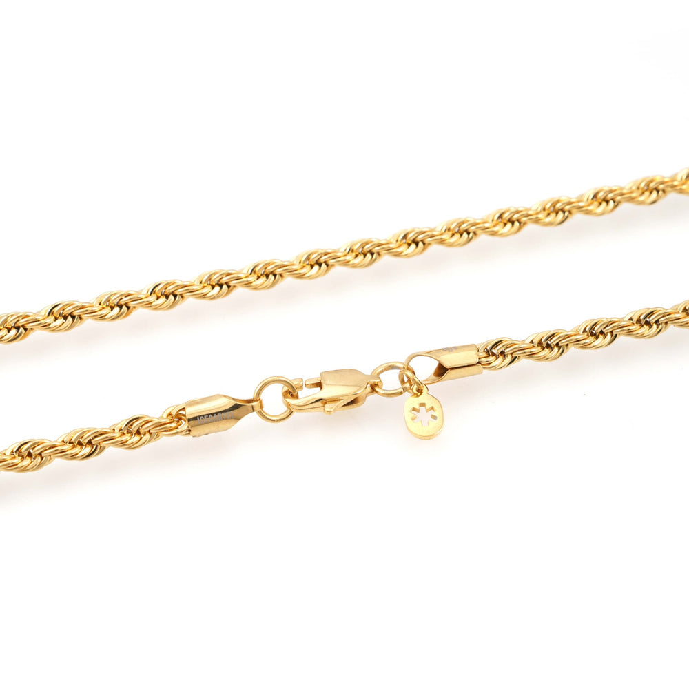 4mm rope chain 14k yellow gold icecartel lock
