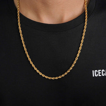 Mens Womens 14k Gold Plated 2.5 mm Thin Short 16 / 18 Rope Chain Necklace Mens Womens 14k Gold Plated 2.5 mm Thin Short 16 / 18 Rope Chain Necklace