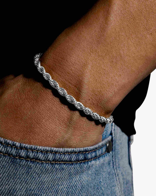 4mm silver rope chain bracelet bundle icecartel px 1 model bracelet
