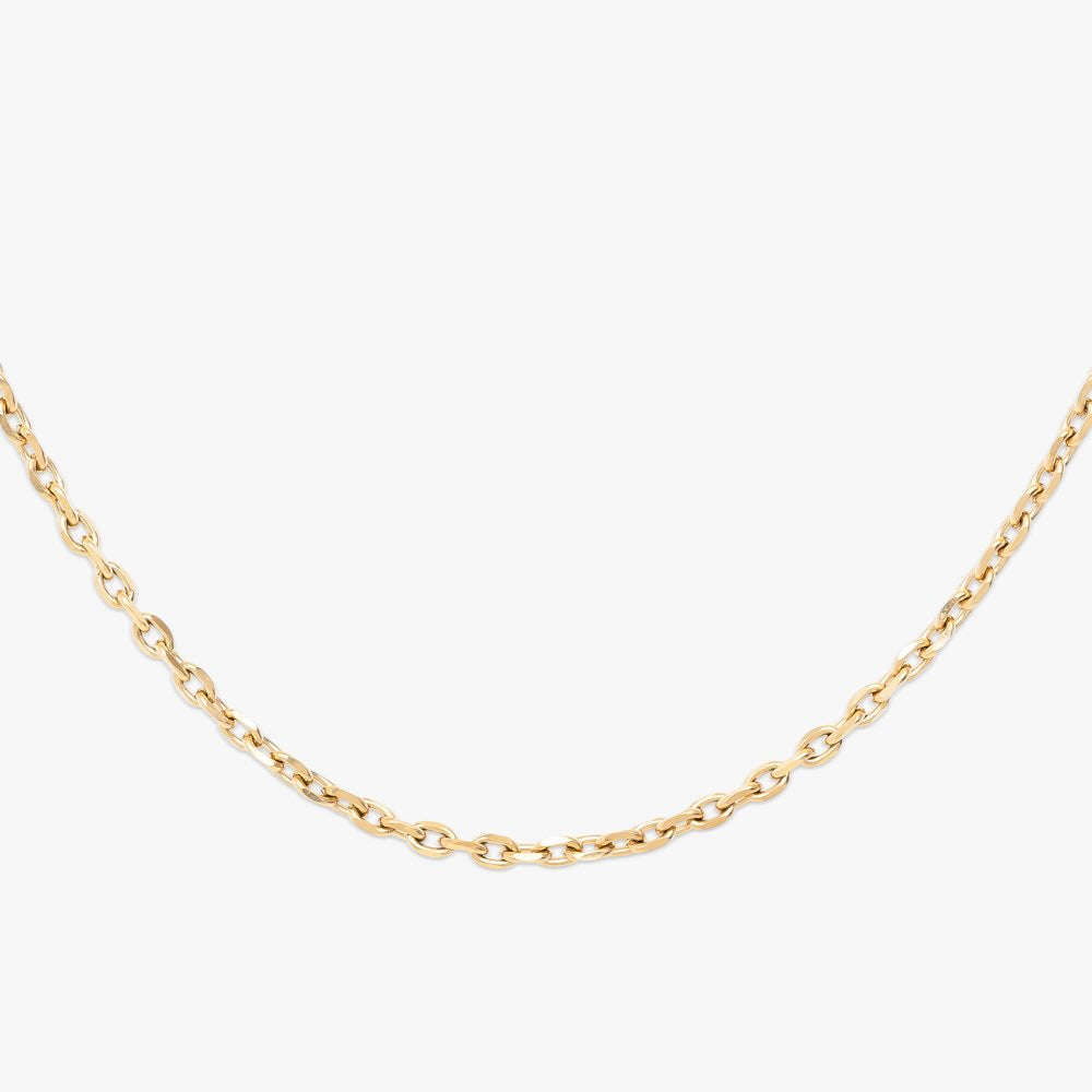 4mm solid gold cable link chain