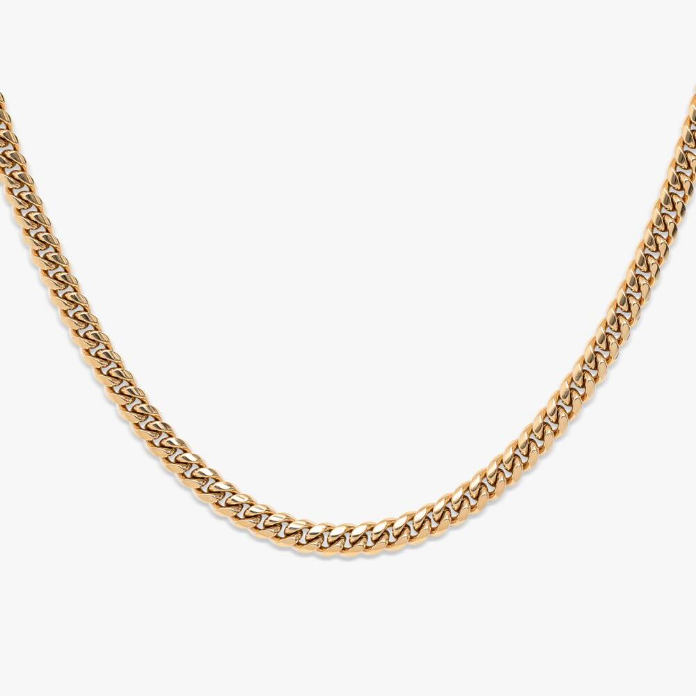 4mm solid gold cuban link chain