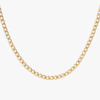 4mm solid gold curb link chain