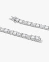 5MM Hybrid Cut Moissanite Tennis Chain 14K Gold - White Gold
