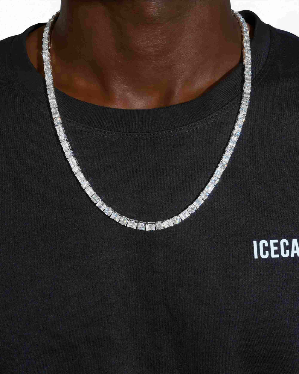 5MM Hybrid Cut Moissanite Tennis Chain 14K Gold icecartel f6 model