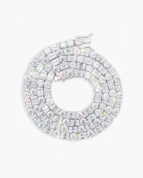 5MM Hybrid Cut Moissanite Tennis Chain 14K Gold icecartel f6 new front