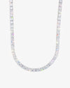 5MM Hybrid Cut Moissanite Tennis Chain 14K Gold - White Gold