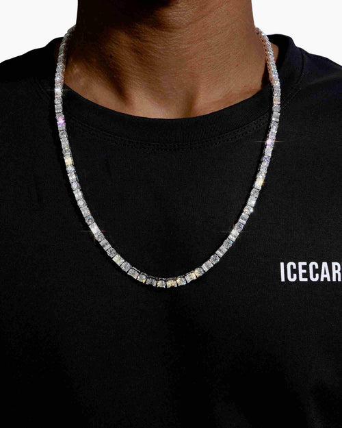 5MM Hybrid Cut Moissanite Tennis Chain 14K Gold icecartel f6 new model