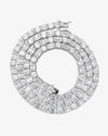 5MM Hybrid Cut Moissanite Tennis Chain 14K Gold - White Gold