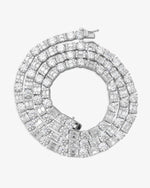 5MM Hybrid Cut Moissanite Tennis Chain 14K Gold - White Gold