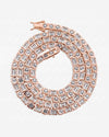 5MM Hybrid Cut Moissanite Tennis Chain 14K Gold - Rose Gold