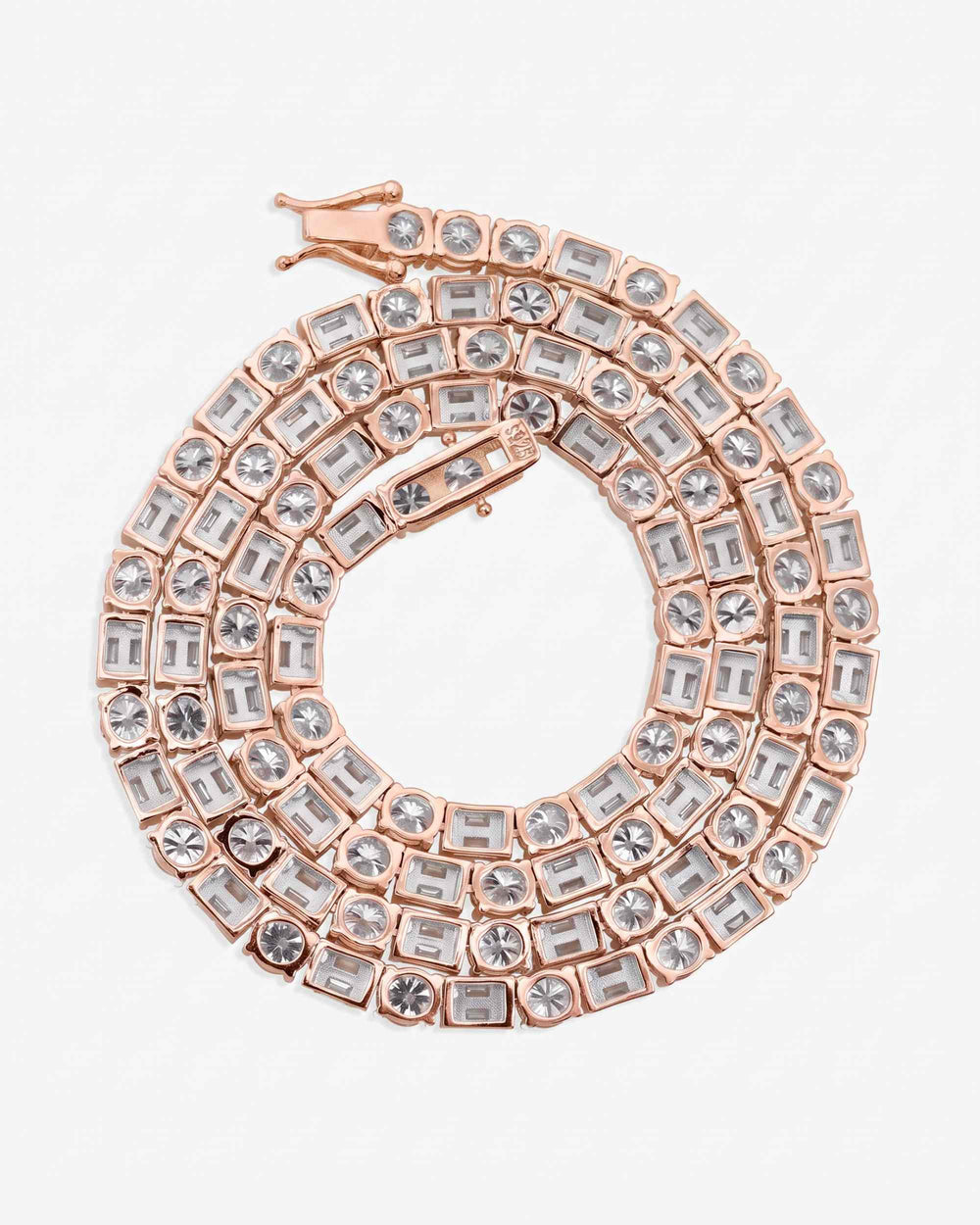 5MM Hybrid Cut Moissanite Tennis Chain 14K Gold - Rose Gold