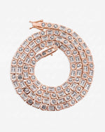5MM Hybrid Cut Moissanite Tennis Chain 14K Gold - Rose Gold