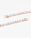 5MM Hybrid Cut Moissanite Tennis Chain 14K Gold - Rose Gold