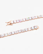 5MM Hybrid Cut Moissanite Tennis Chain 14K Gold - Rose Gold