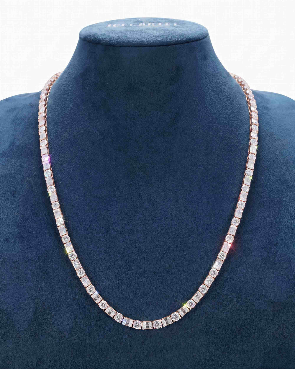 5MM Hybrid Cut Moissanite Tennis Chain 14K Gold - Rose Gold