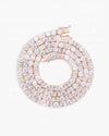5MM Hybrid Cut Moissanite Tennis Chain 14K Gold - Rose Gold