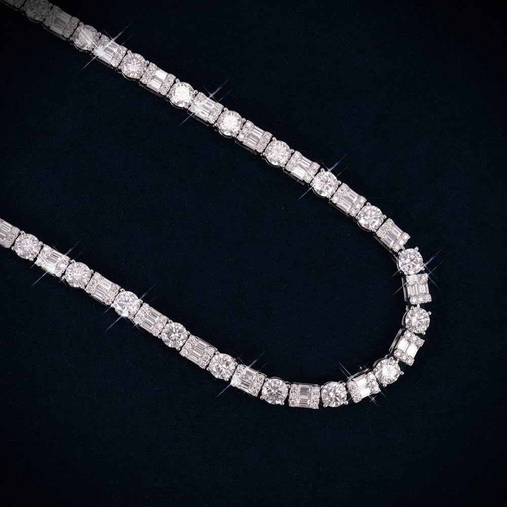 5MM Hybrid Cut Moissanite Tennis Chain 14K Gold icecartel side