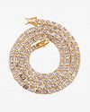 5MM Hybrid Cut Moissanite Tennis Chain 14K Gold - Yellow Gold