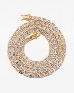 5MM Hybrid Cut Moissanite Tennis Chain 14K Gold - Yellow Gold