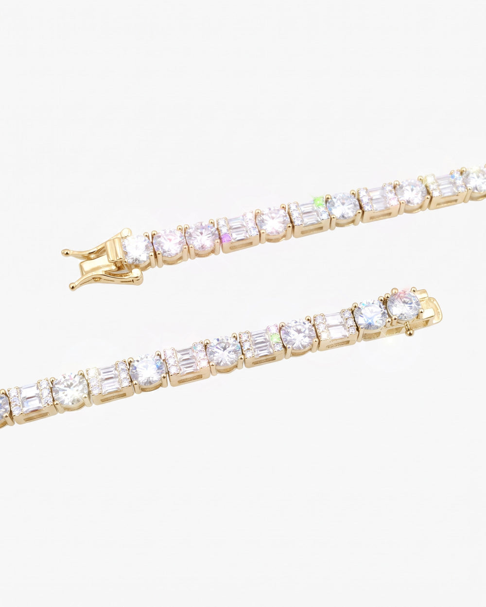 5MM Hybrid Cut Moissanite Tennis Chain 14K Gold - Yellow Gold