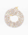5MM Hybrid Cut Moissanite Tennis Chain 14K Gold - Yellow Gold