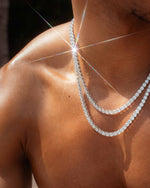 S925 Silver Moissanite Tennis Chain 14K Gold (ALL SIZES) - White Gold 5MM