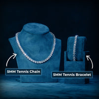 5MM Tennis Chain and Bracelet Bundle 14K Gold