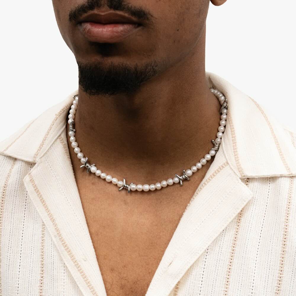 5mm barbwire pearl necklace model