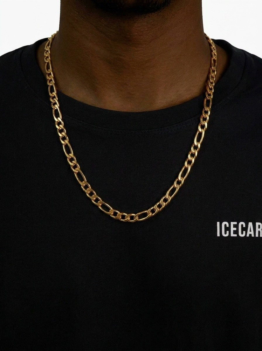 5mm Figaro chain 14k yellow gold icecartel model1 newest px