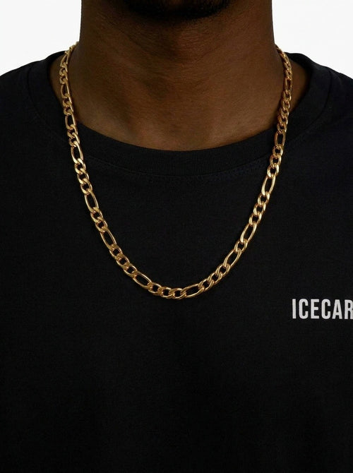 5mm Figaro chain 14k yellow gold icecartel model1 newest px