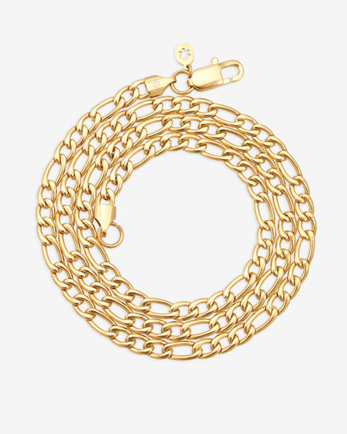 5mm Figaro chain 14k yellow gold icecartel new top