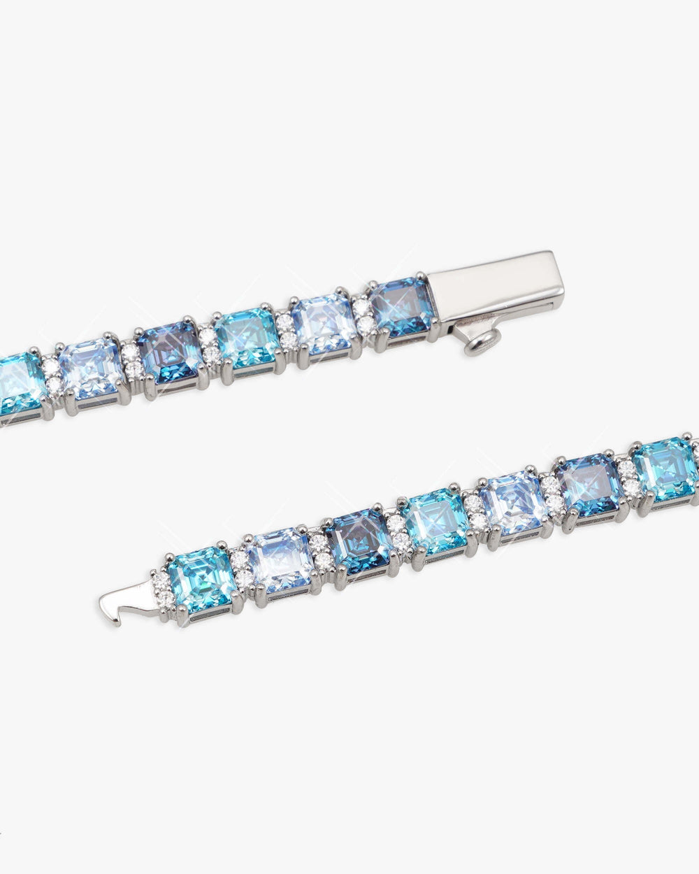 5mm asscher cut blue moissanite tennis chain px icecartel lock