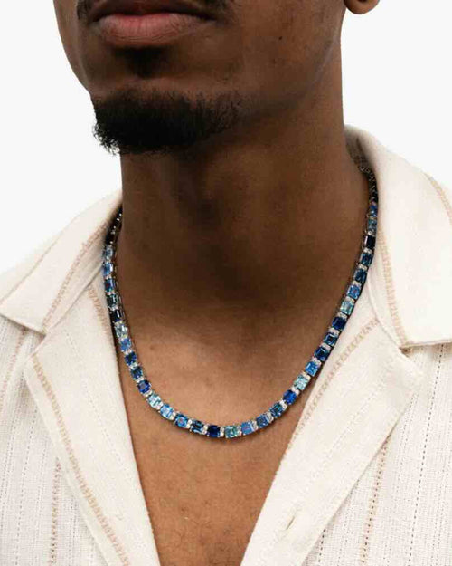 5mm asscher cut blue moissanite tennis chain px icecartel model