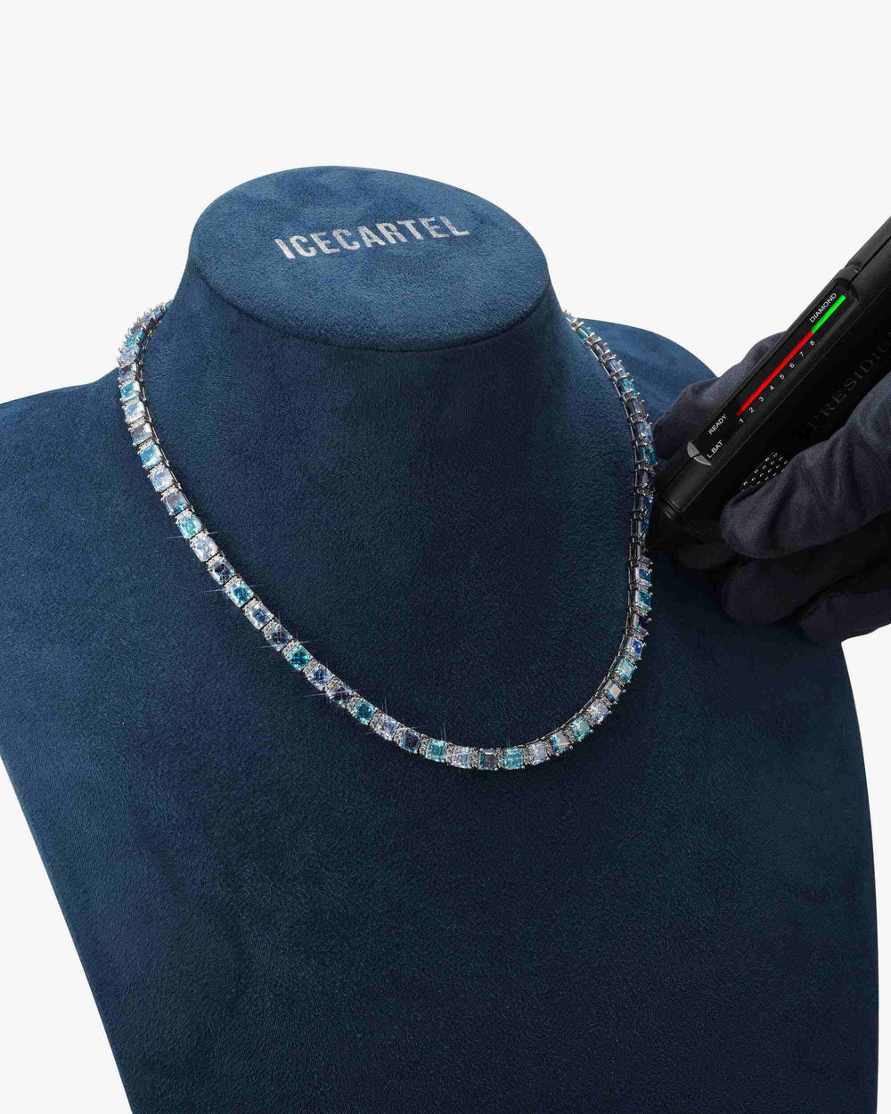 5mm asscher cut blue moissanite tennis chain px icecartel test