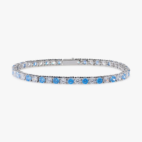 Bracelet de tennis en moissanite bleue 5mm