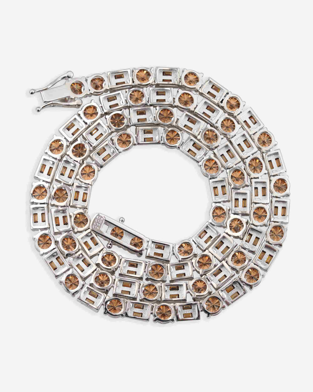 5mm brown moissanite tennis chain new back
