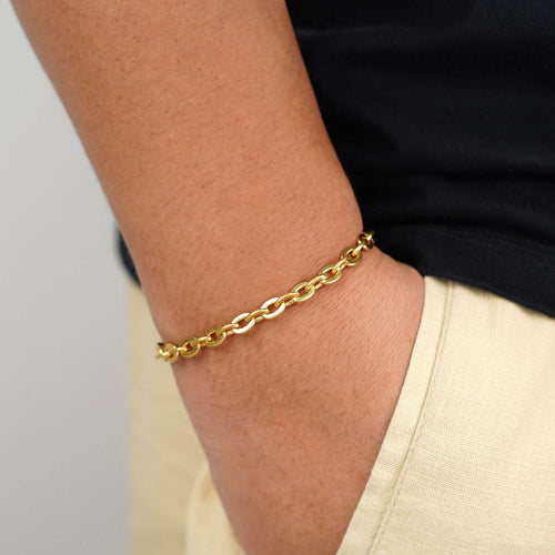 5mm curb link bracelet 14k yellow gold icecartel model
