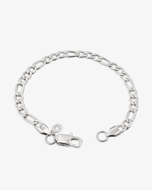 5mm figaro bracelet 14k white gold icecartel lock new