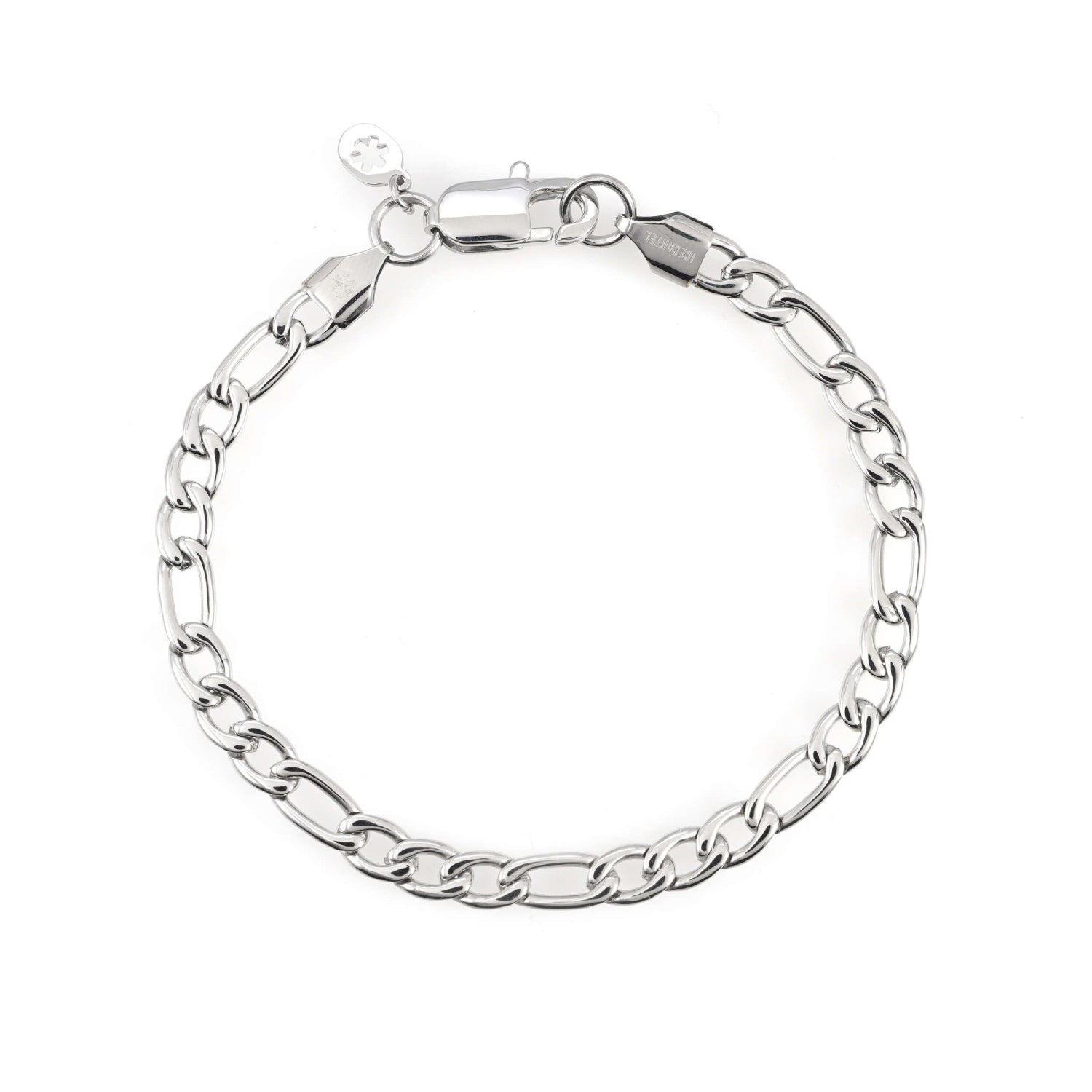 5mm figaro bracelet 14k white gold icecartel main