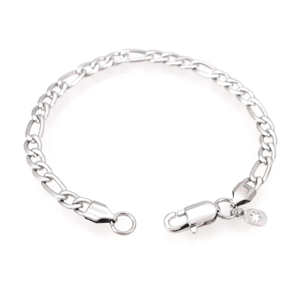 5mm figaro bracelet 14k white gold icecartel o