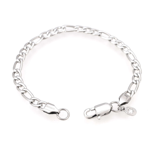 5mm figaro bracelet 14k white gold icecartel o